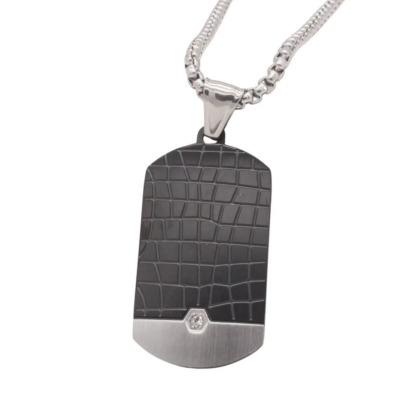 Planderful Jewelry Military Pendant for Men in Titanium Steel Everyday Genie Collection