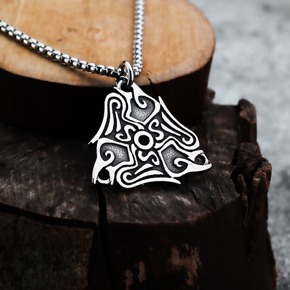 Viking Pendant Necklace For Men Durable Stainless Steel Crow Totem Norse Legacy By Planderful