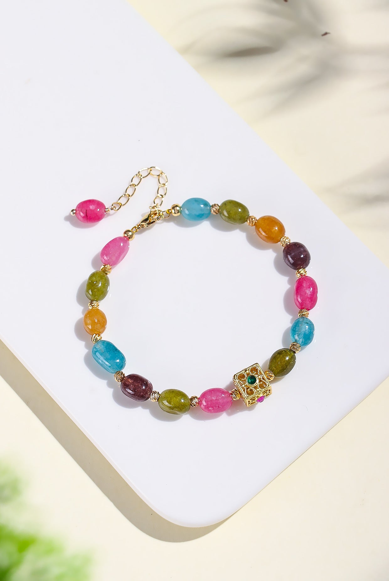 Planderful Fortune's Favor Bracelet – High-End Chalcedony and Tourmaline Design