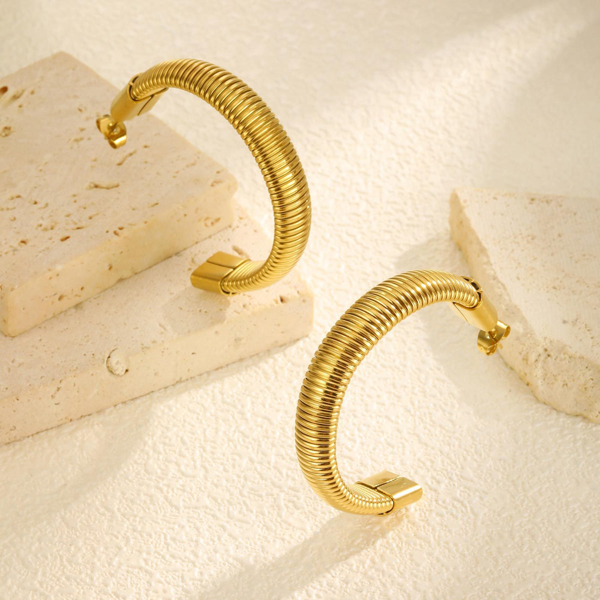 Refined Gold-Tone Stainless Steel Earrings