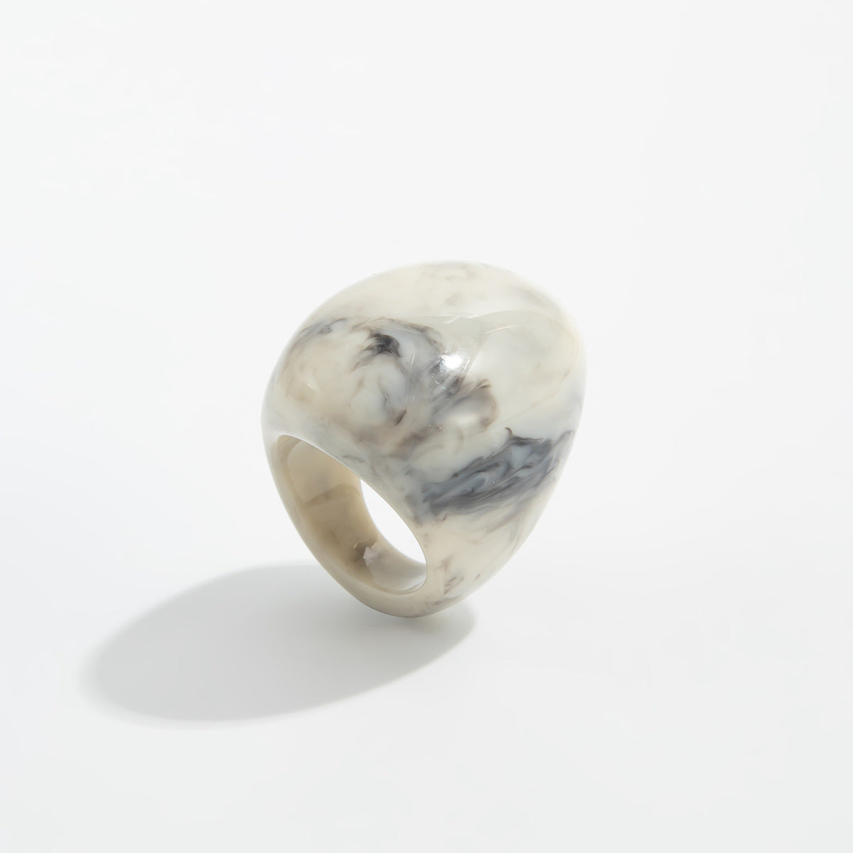 Planderful Collection Resin Ring Vienna Verve Bold Color Smudge Geometric Wide Statement Unisex Jewelry
