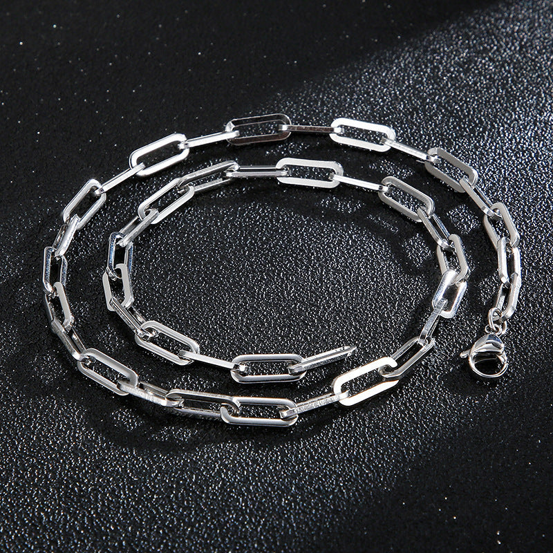 Planderful Jewelry Titanium Steel Chain Necklace For Men And Women Hip Hop Style