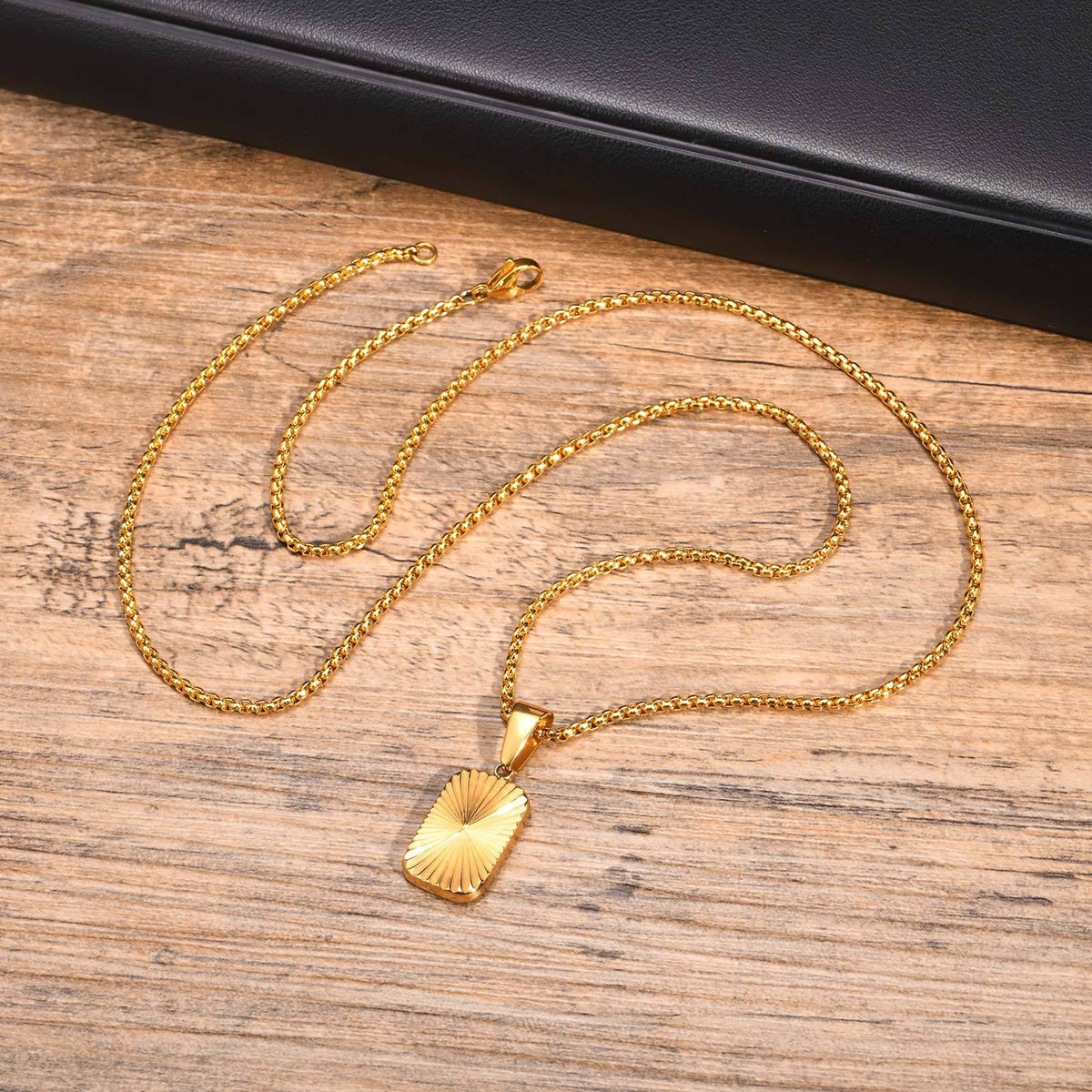 Flower Geometric Stainless Steel Necklace for Men