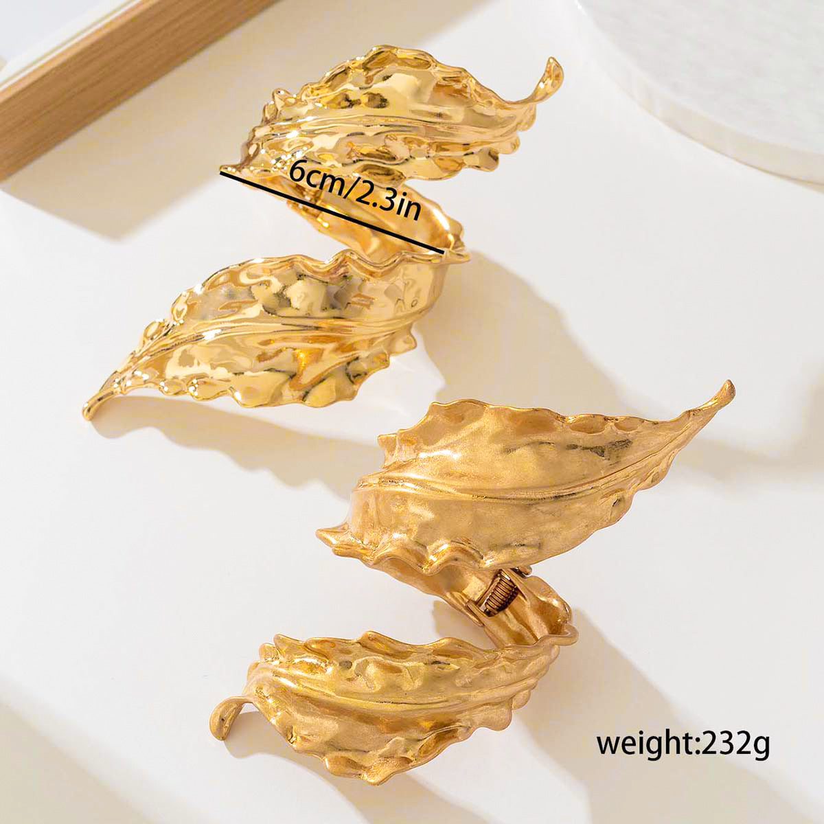 Planderful Vienna Verve Bracelet – Exaggerated Double-Layer Leaf Design