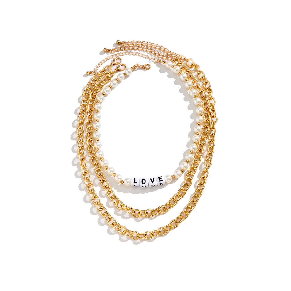 Planderful Collection Vienna Verve Layered Cross Necklace for Women Personalized Beaded Letter Pendant Bold Statement