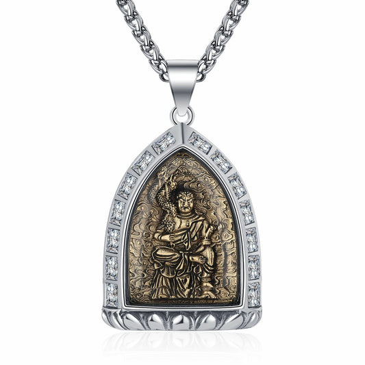 Steel Necklace – Elegant Chinese Buddha Style