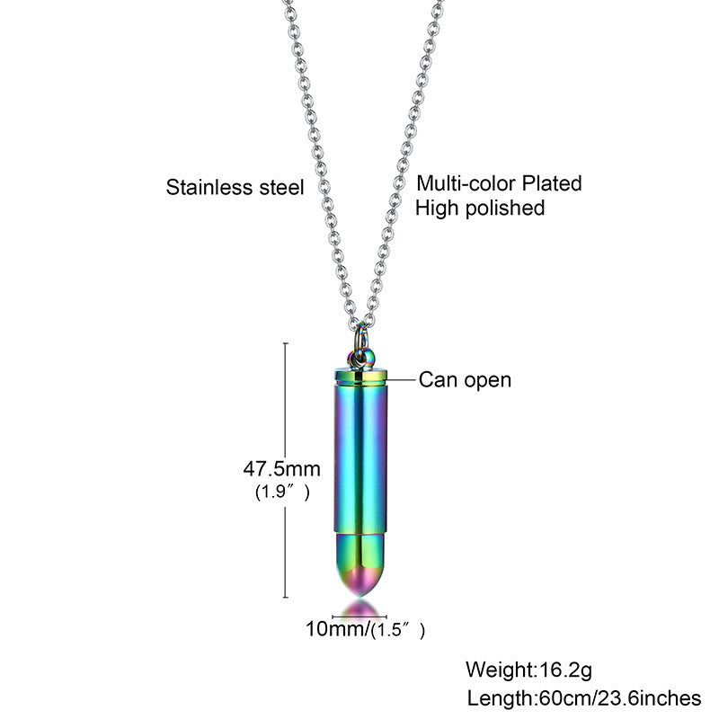 Men's Jewelry Stainless Steel Pendant Titanium Steel Bullet