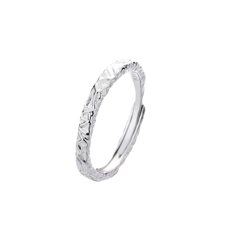 999 Sterling Silver Candy Paper Unique Open Ring for Couples