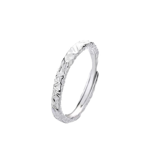 999 Sterling Silver Candy Paper Unique Open Ring for Couples