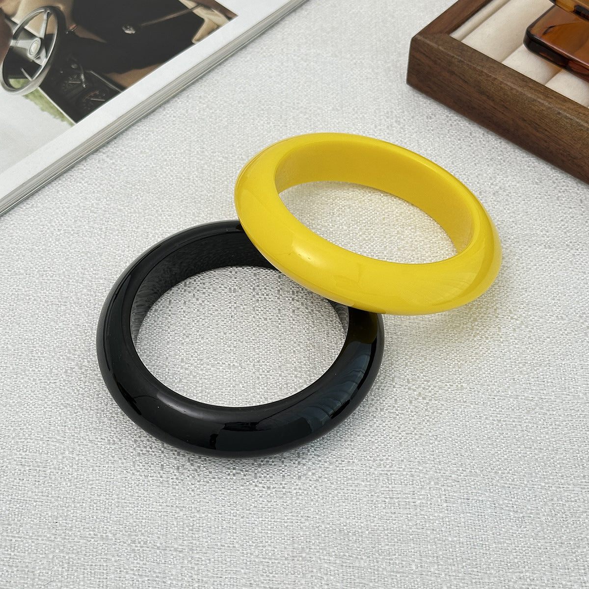 Planderful Vienna Verve Resin Bracelet For Women Bold Statement Jewelry Personalized Inscription