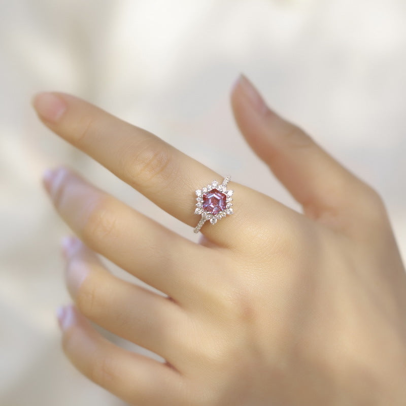 Planderful Sunflower Lab-Grown Alexandrite Sterling Silver Ring