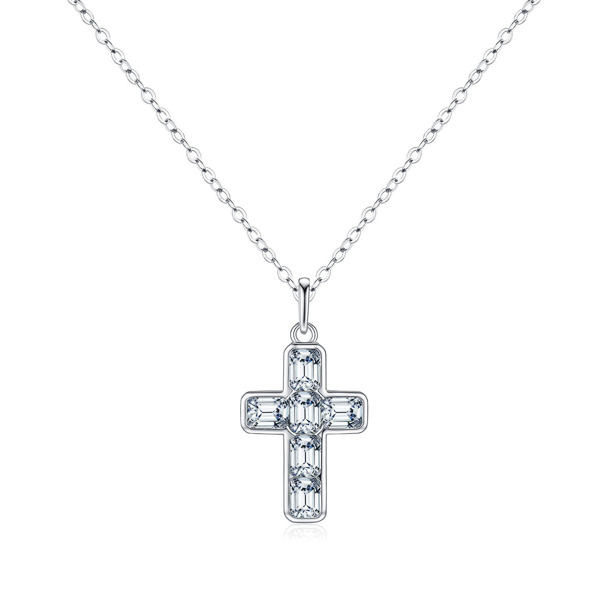 925 Sterling Silver Petite Cross Pendant Necklace