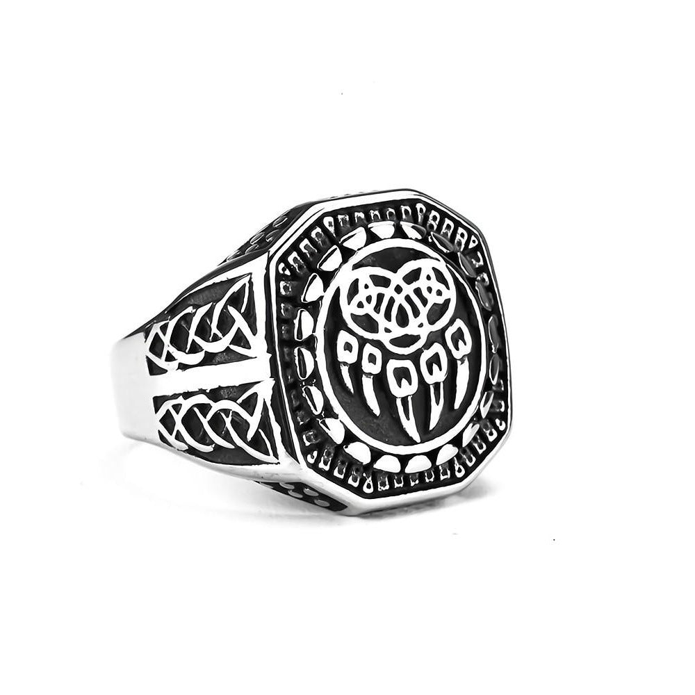 Nordic Viking Ring Celtic Bear Claw Men's Titanium Steel Jewelry