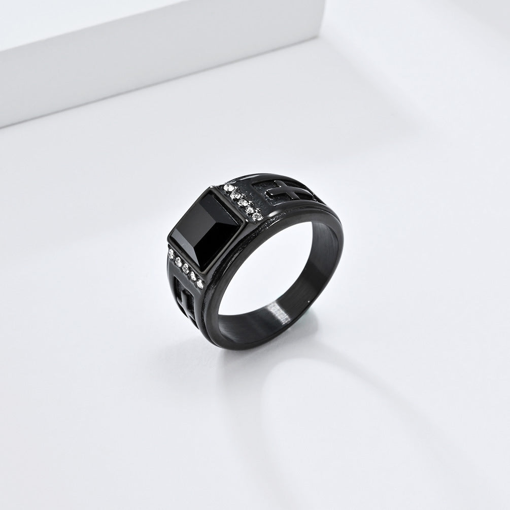 Steel Ring – Vintage Men's Cross Ring