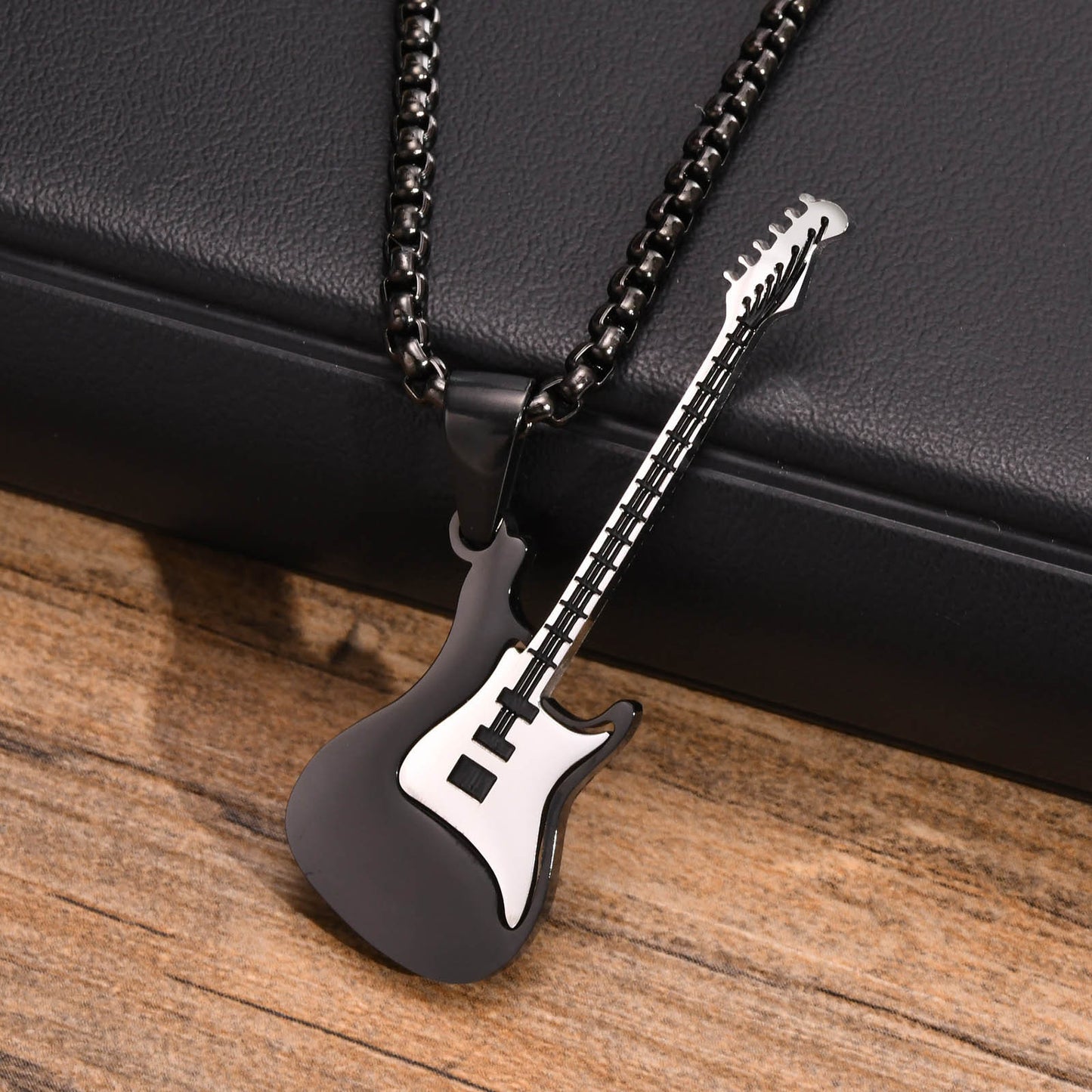 European And American Titanium Steel Jewelry Guitar Pendant