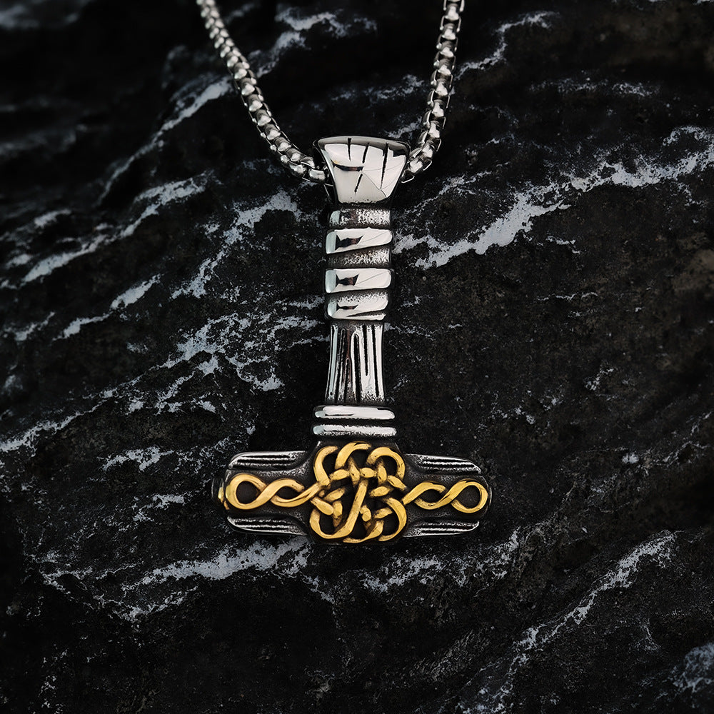 Nordic Vintage Men's Jewelry Stainless Steel Quake Necklace