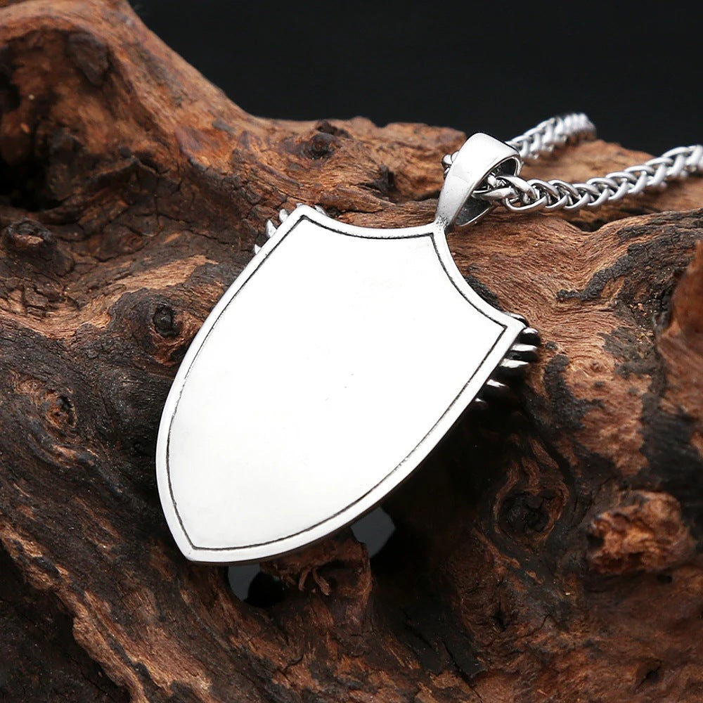1. Planderful Saint Michael Necklace Stainless Steel With God Of War Pendant For Men