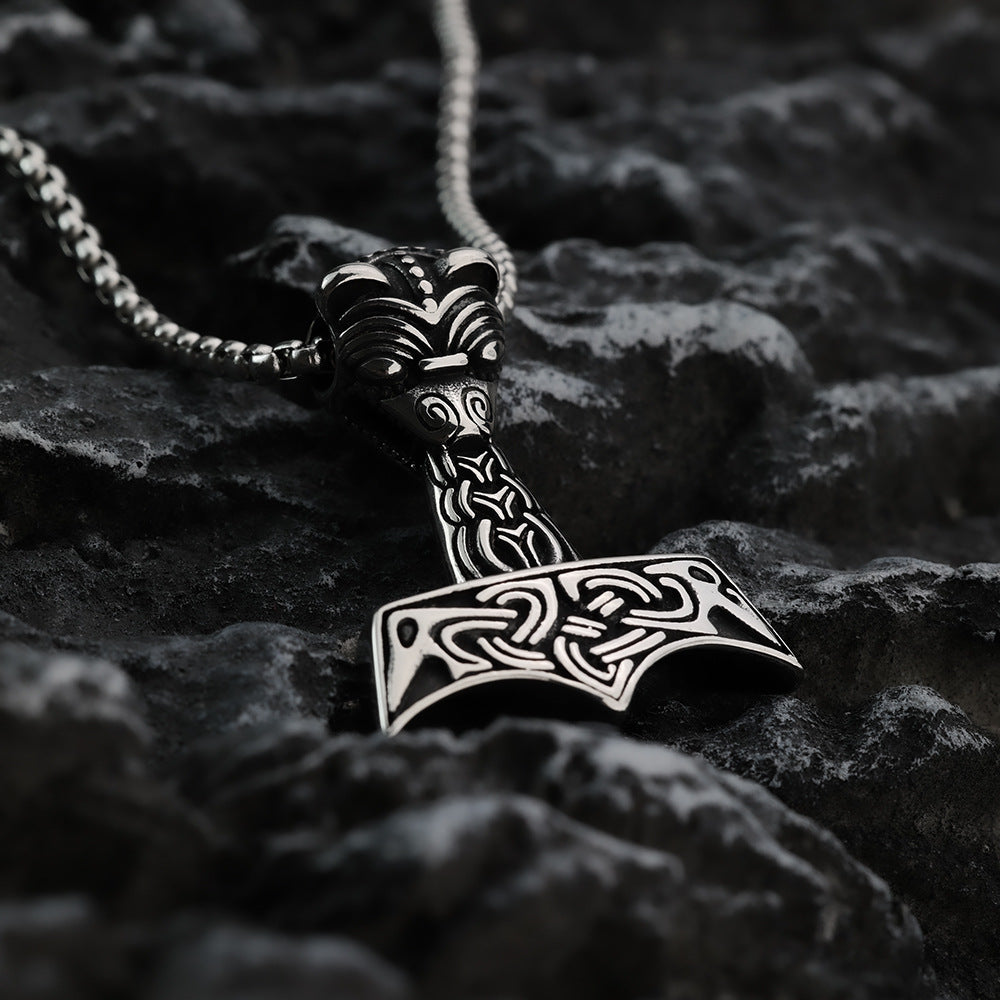 Nordic Vintage Stainless Steel Men's Pendant Viking Quake Necklace