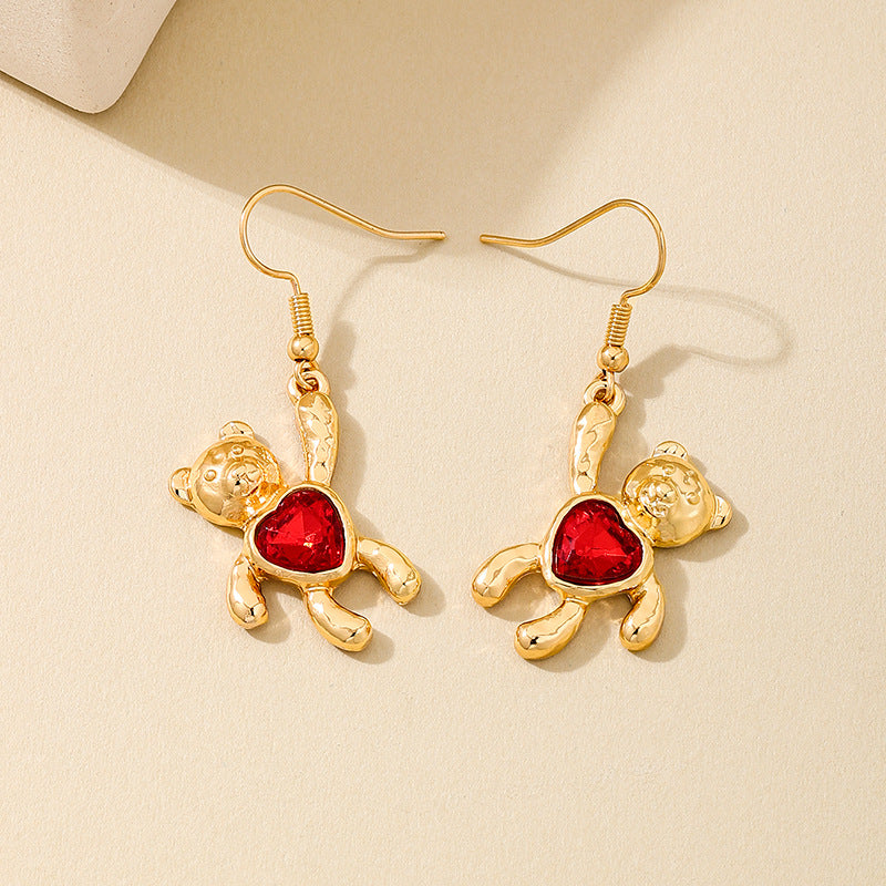 Planderful Vienna Verve Necklace and Earrings Set – Fashionable Red Love Design