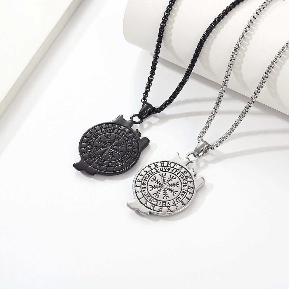 Amazon Vintage Nordic Celtic Wolf Stainless Steel Necklace for Men