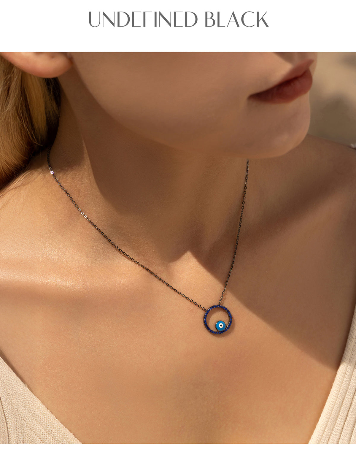 925 Sterling Silver Turquoise Two-Tone Zircon Necklace