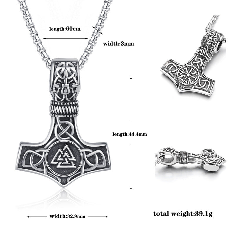 Titanium Steel Necklace - Vintage Nordic Viking Anchor