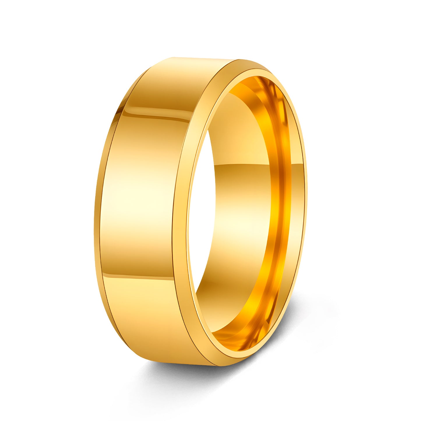 Planderful Everyday Genie 8mm Stainless Steel Mens Ring Unisex Wedding Band Durable Modern Jewelry