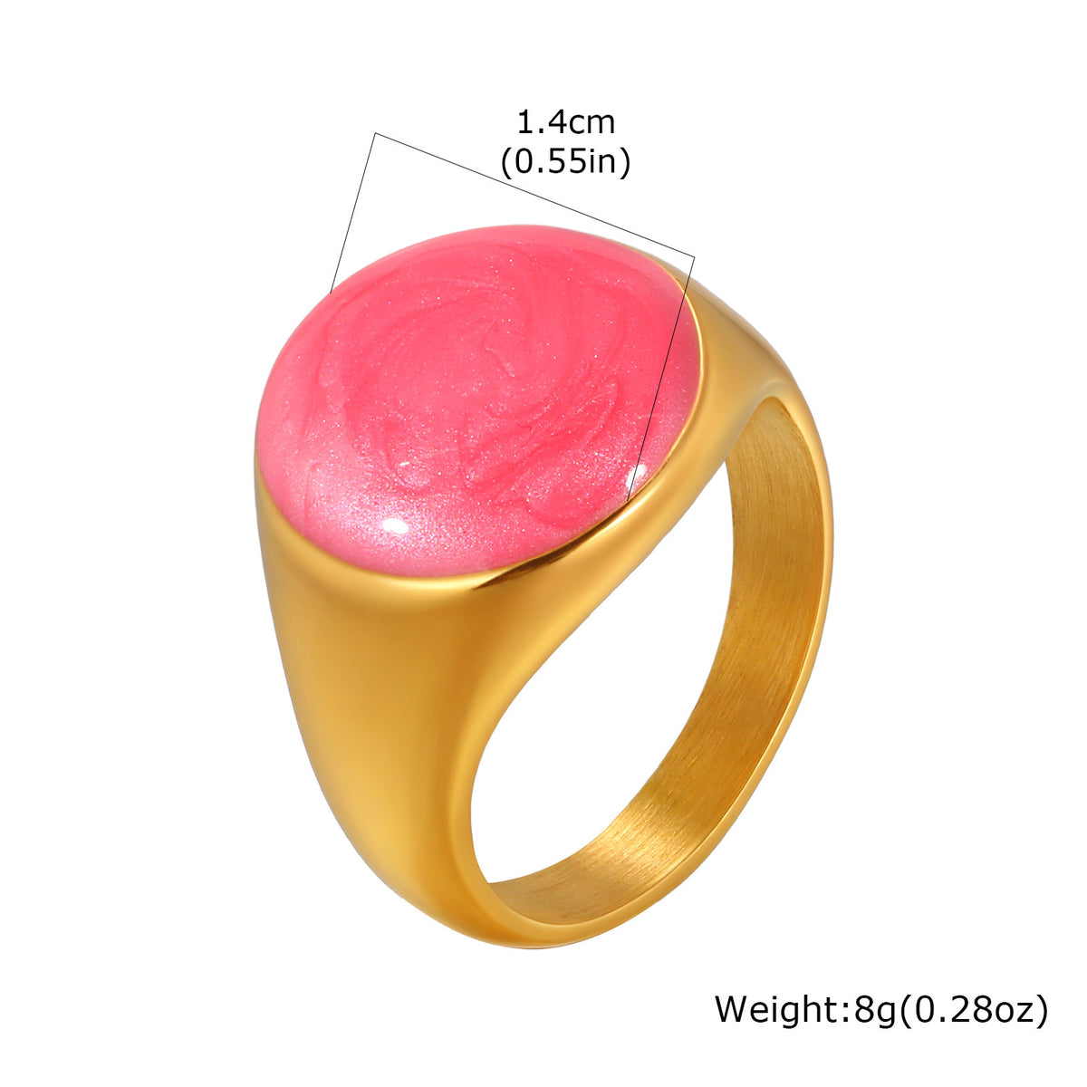 Stainless Steel Summer Ocean Wind Drip Oil Ring Irregular Design Curved Drip Light Blue