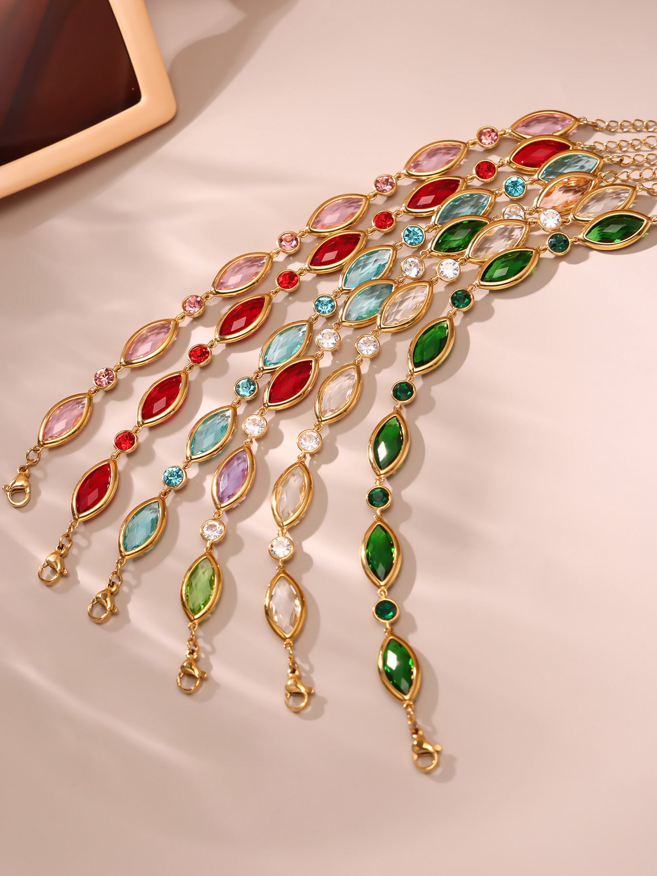 Planderful Crystal Glass Bracelet Luxury 18K Gold Women