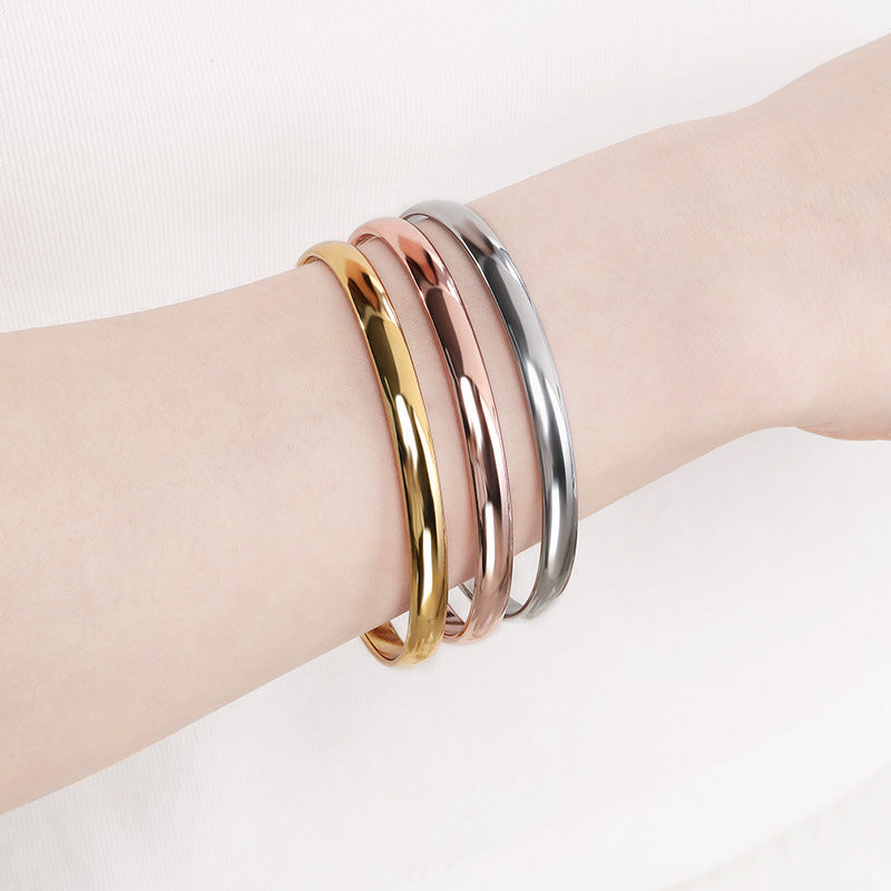 Stacking – Smooth Stainless Steel Women's Diy Bracelet