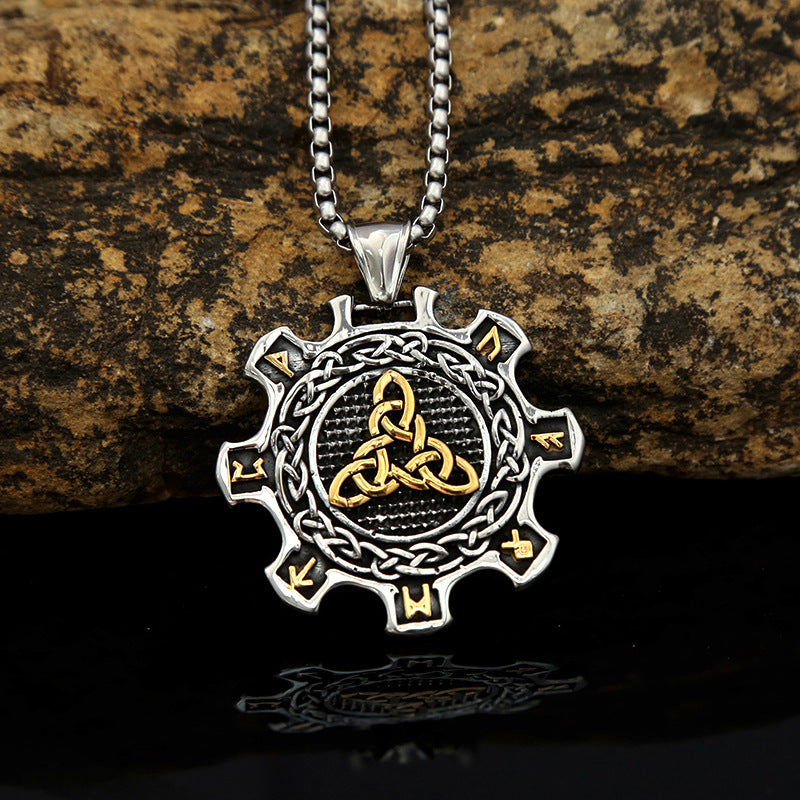 Double-Sided Stainless Steel Retro Necklace for Men