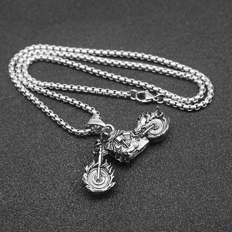 Skull Pendant Necklace Titanium Steel For Men Edgy Biker Style Statement Gift Planderful
