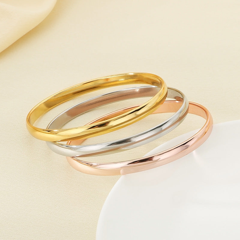 Stacking – Smooth Stainless Steel Women's Diy Bracelet