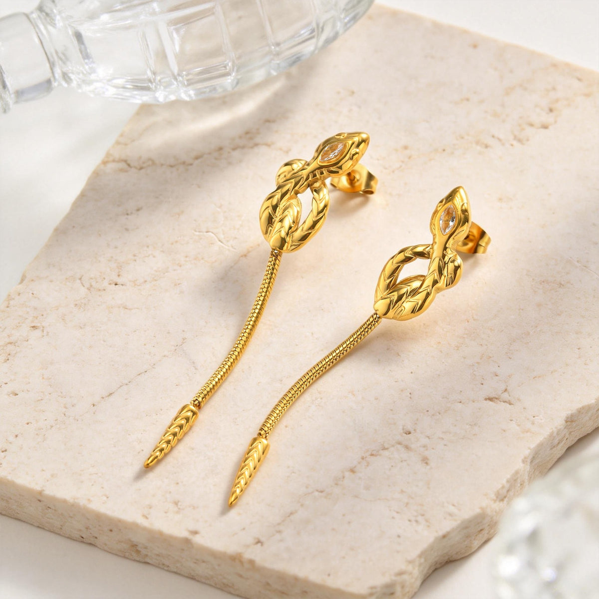 Modern Gold-Tone Stainless Steel Earrings