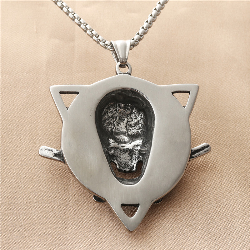 Personalized Punk Skull Pendant Necklace in Titanium Steel for Men - Retro Trendy Design