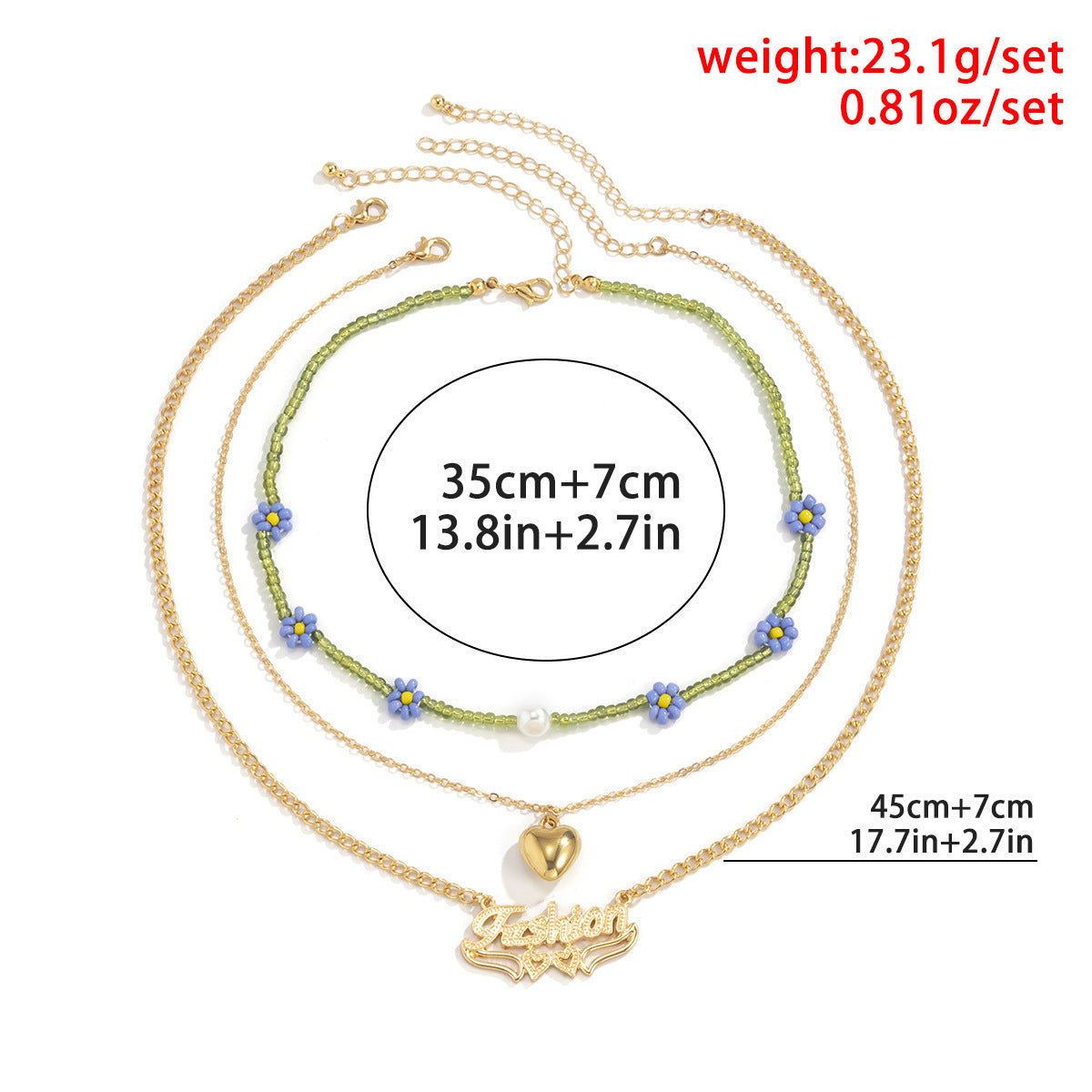 Planderful Vienna Verve Layered Letter Daisy Necklace With Imitation Pearls For Women Elegant Statement