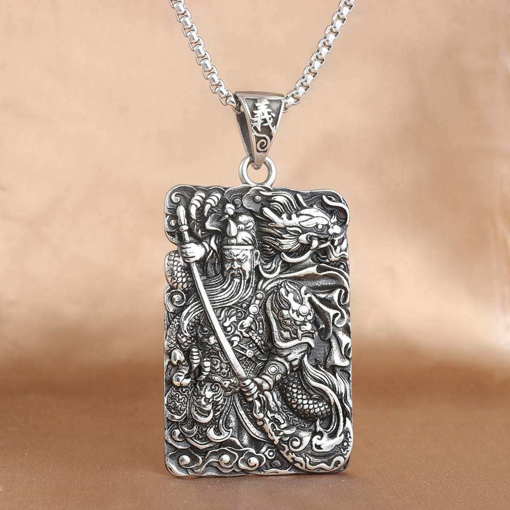 European And American Stainless Steel Guan Gong Pendant