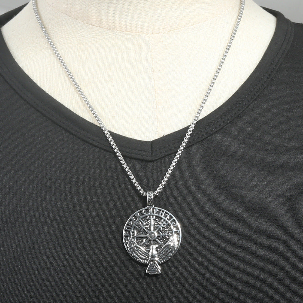 European And American Stainless Steel Viking Triangle Pendant