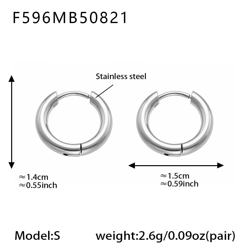 Planderful Minimalist Stainless Steel Circle Earrings Unisex