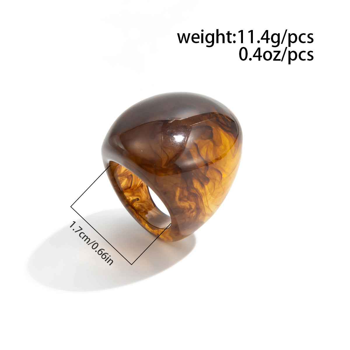 Planderful Collection Resin Ring Vienna Verve Bold Color Smudge Geometric Wide Statement Unisex Jewelry