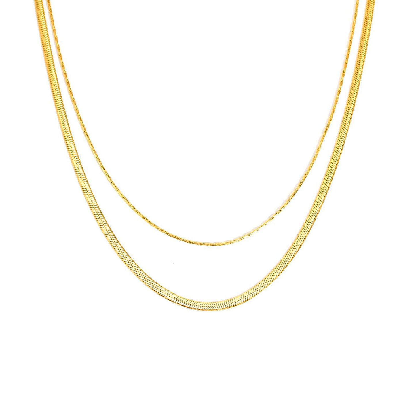 Stainless Steel Multi-Layer Stacked Blade Chain Hammer Round Chain Pendant Necklace