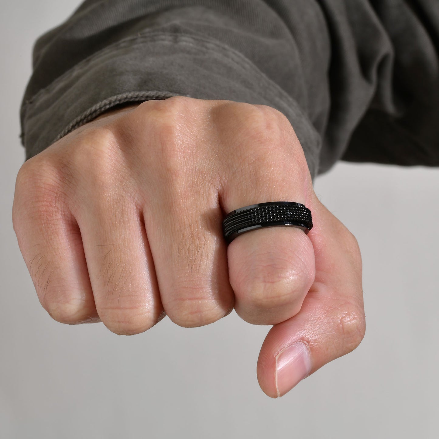 Men's Titanium Steel Ring Stainless Steel Mesh Rotary Ring