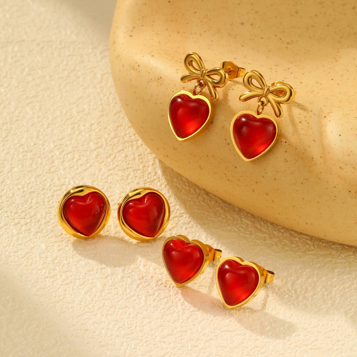 Stainless Steel Heart Vintage Earrings