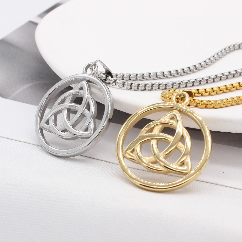 Planderful Titanium Steel Triangle Pendant Unisex Stylish Retro Viking Shield Jewelry For Men And Women
