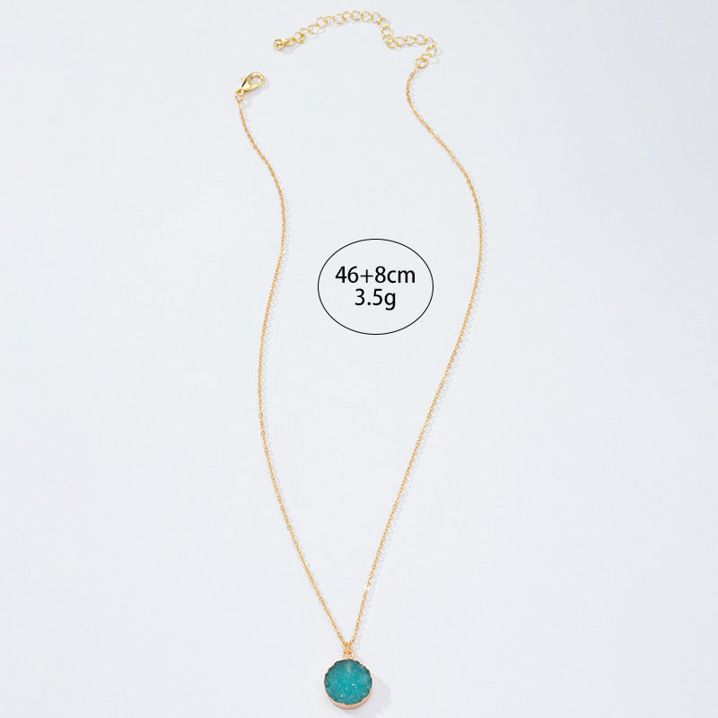 Luxurious Crystal Sprout Necklace with Enamel Detail