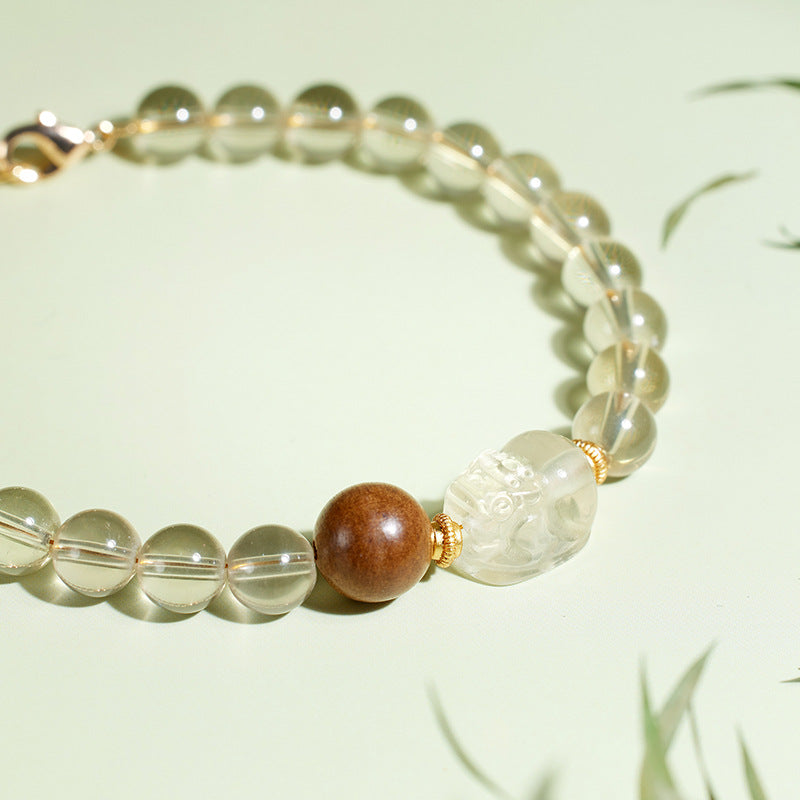 Zen Style Natural Citrine Beaded Bracelet Gift for All
