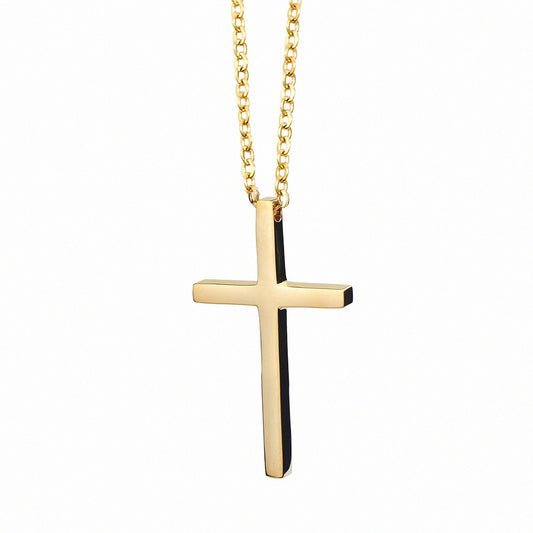 Planderful Everyday Genie Unisex Cross Necklace Titanium Steel Glossy Non Fading Durable Accessory