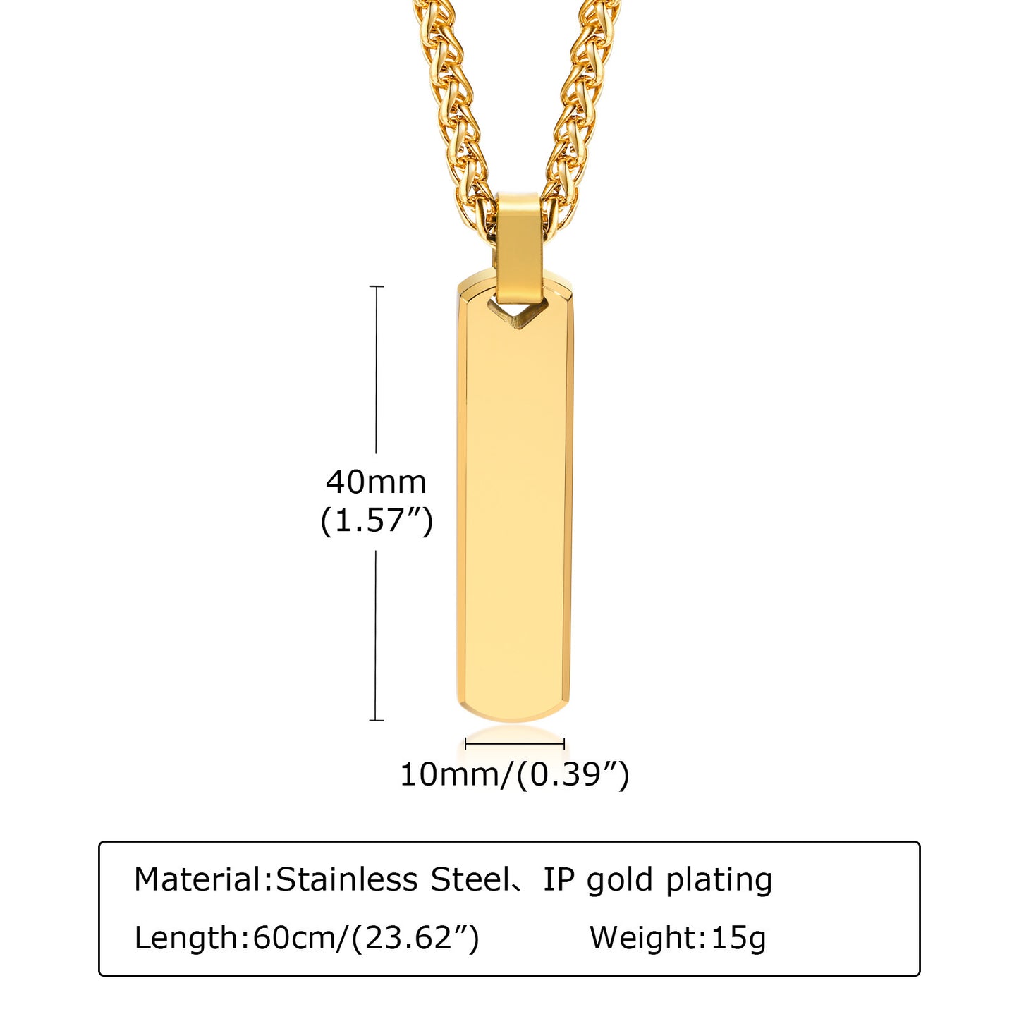Cross-Border Lettering Jewelry Simple Pendant Necklace for Men