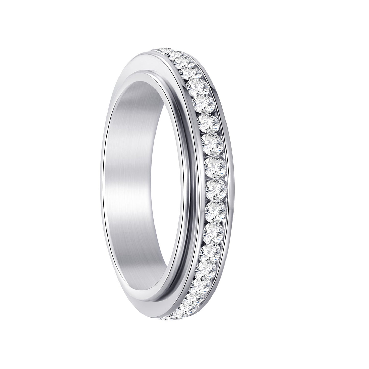 Planderful Minimalist Titanium Decompression Ring Zircon