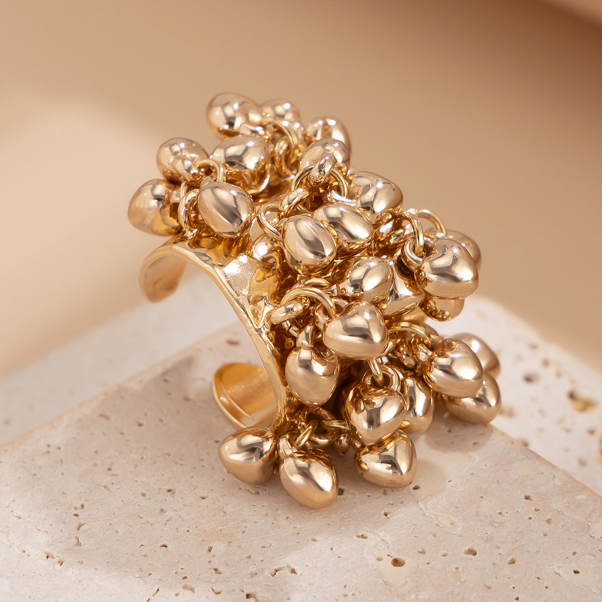 Planderful Boho Pearl Fringe Ring For Women Turquoise Accent Statement Jewelry Vienna Verve